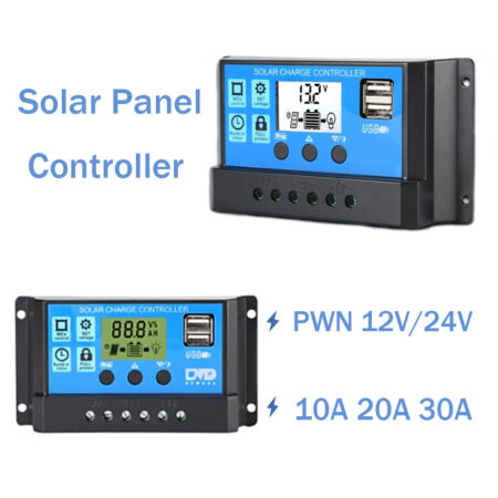 SOLAR CHARGER CONTROLLER 12V/24V DUAL USB 10A 20A 30A BATTERY CHARGE REGULATOR SOLAR PANEL CONTROLLER AND PWN CONTROLLER