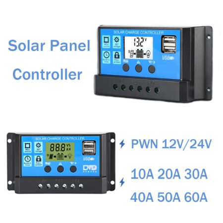 SOLAR PANEL CONTROLLER 12V/24V 10A 20A 30A 40A 50A 60A 2USB BATTERY CHARGE REGULATOR PWM Controller